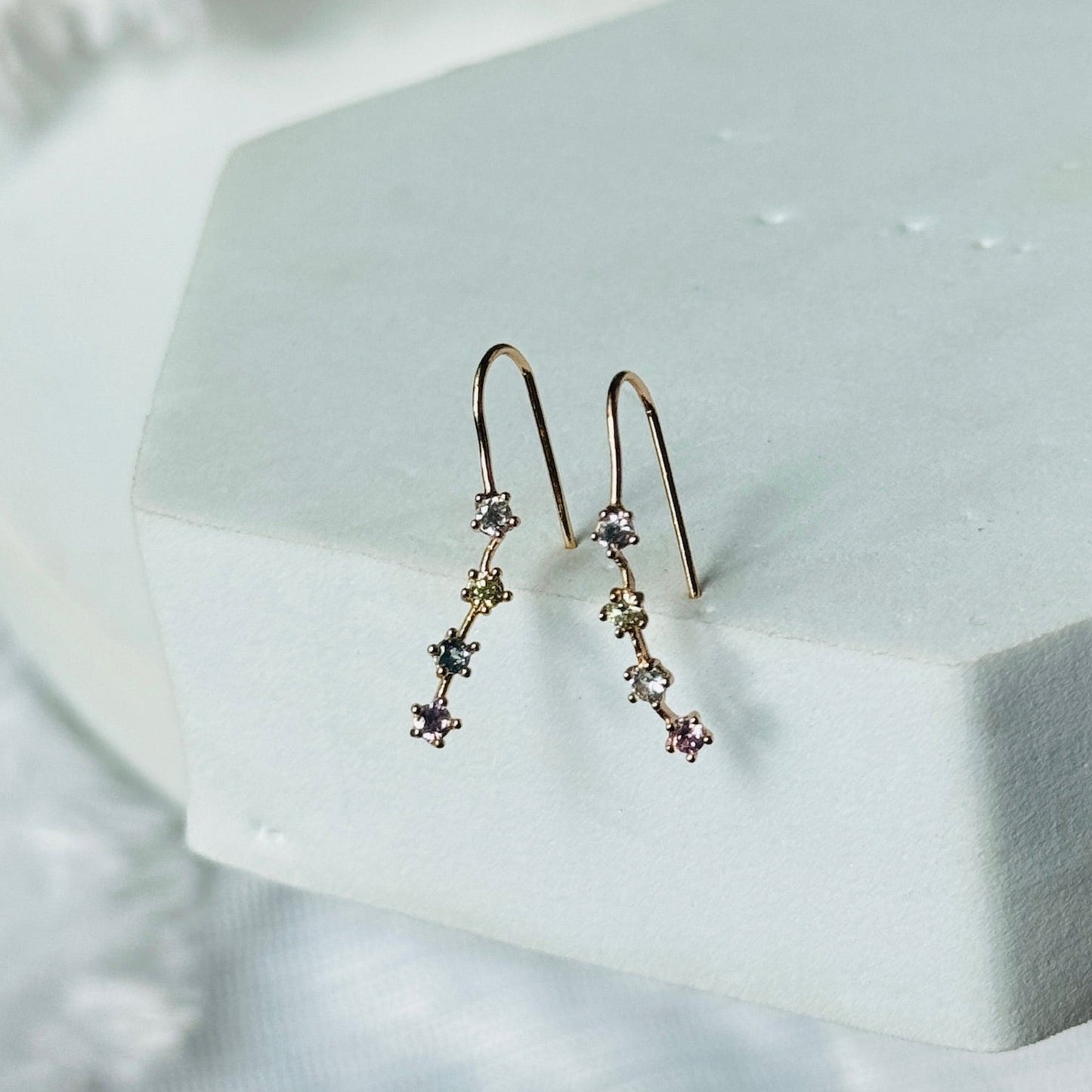 Colourful Stone Drop Earrings