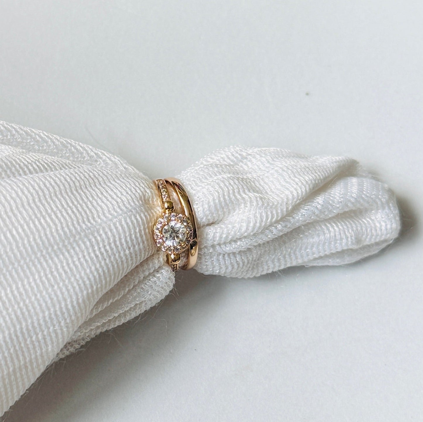 2 ring Round Solitaire Ring