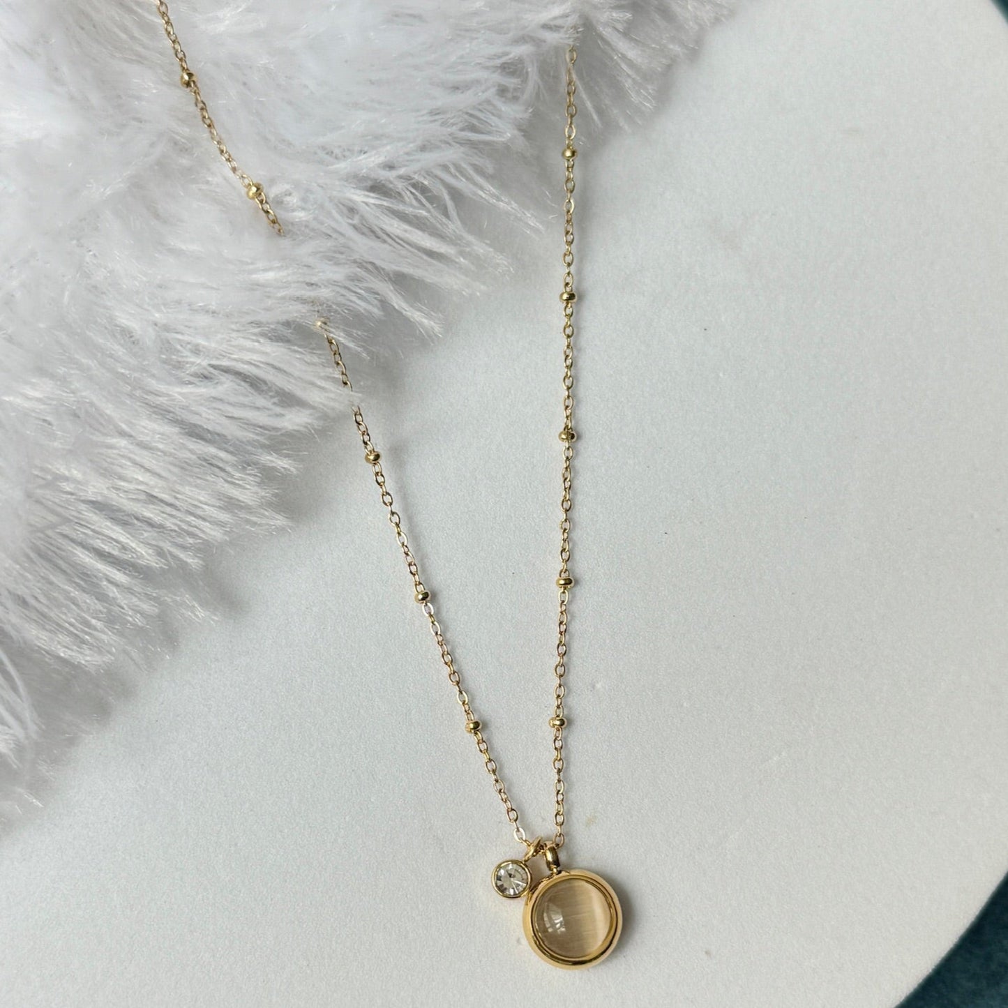 Grey Round Stone Chain