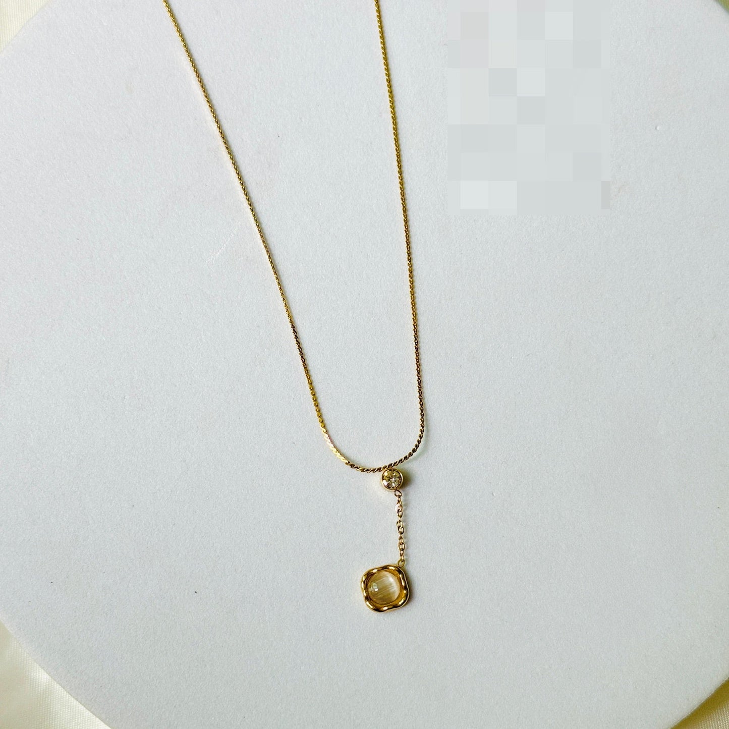 Aria Grey Round Drop Chain