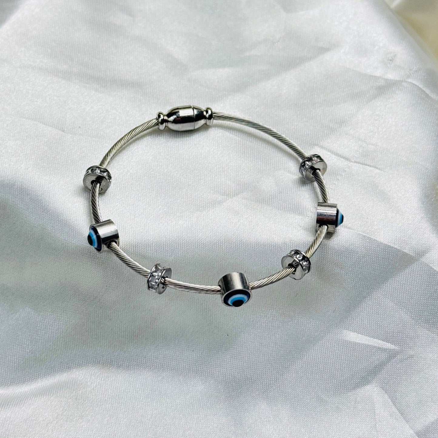 Silver evil eye Kada (small)