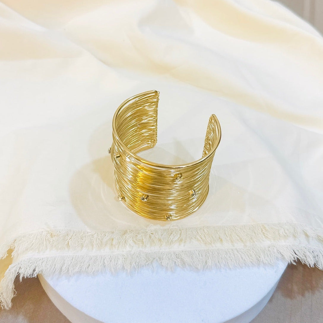 Chunky bangle Cuff Stone
