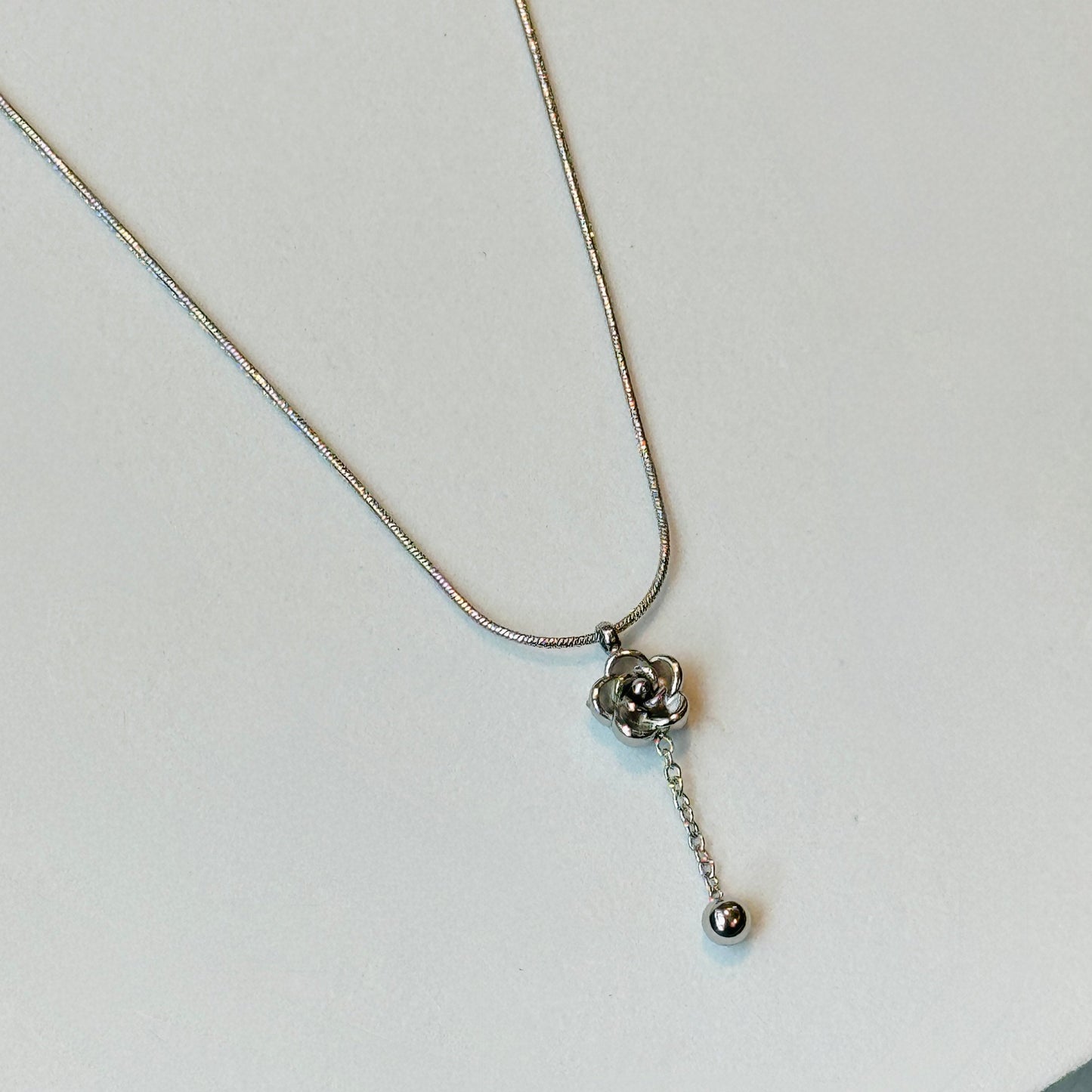 Rose Drop Silver Chain