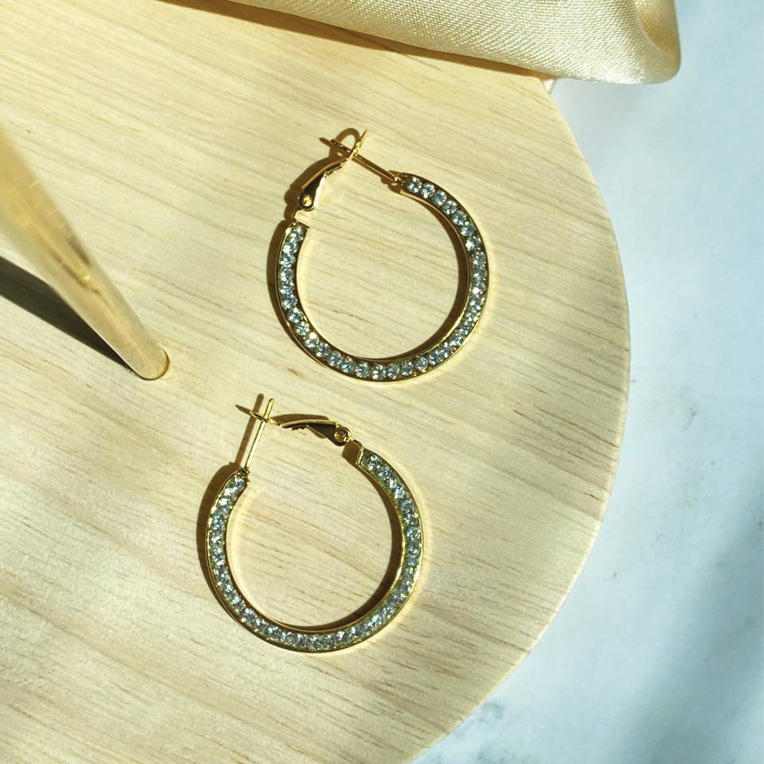 Stella stone hoops stud
