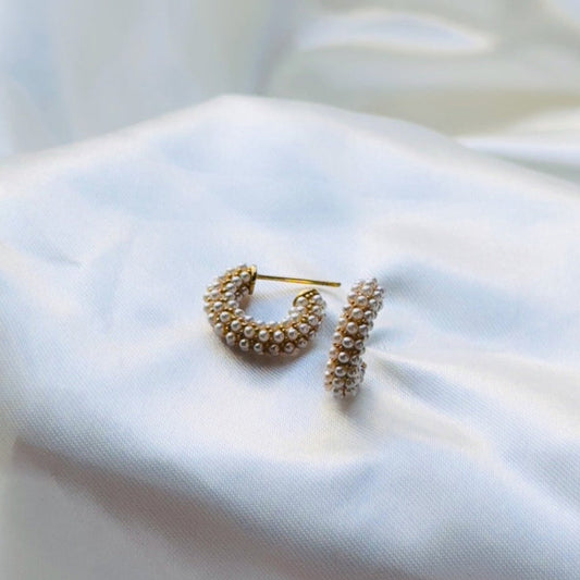 Pearl Embedded Hoops