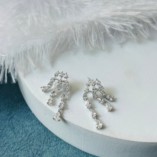 Silver Stone Dropping Earrings