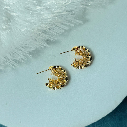 Gold Spiral Half Earring