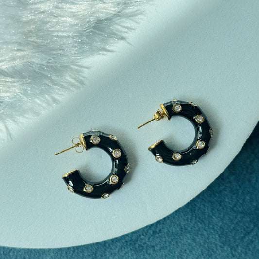Black Stone Earring