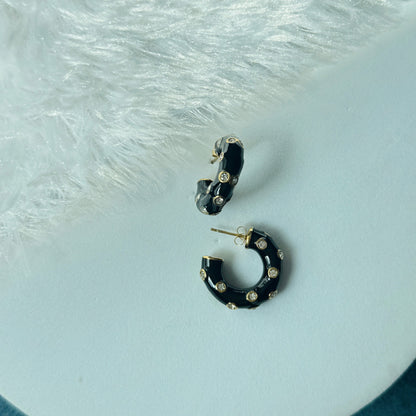 Black Stone Earring