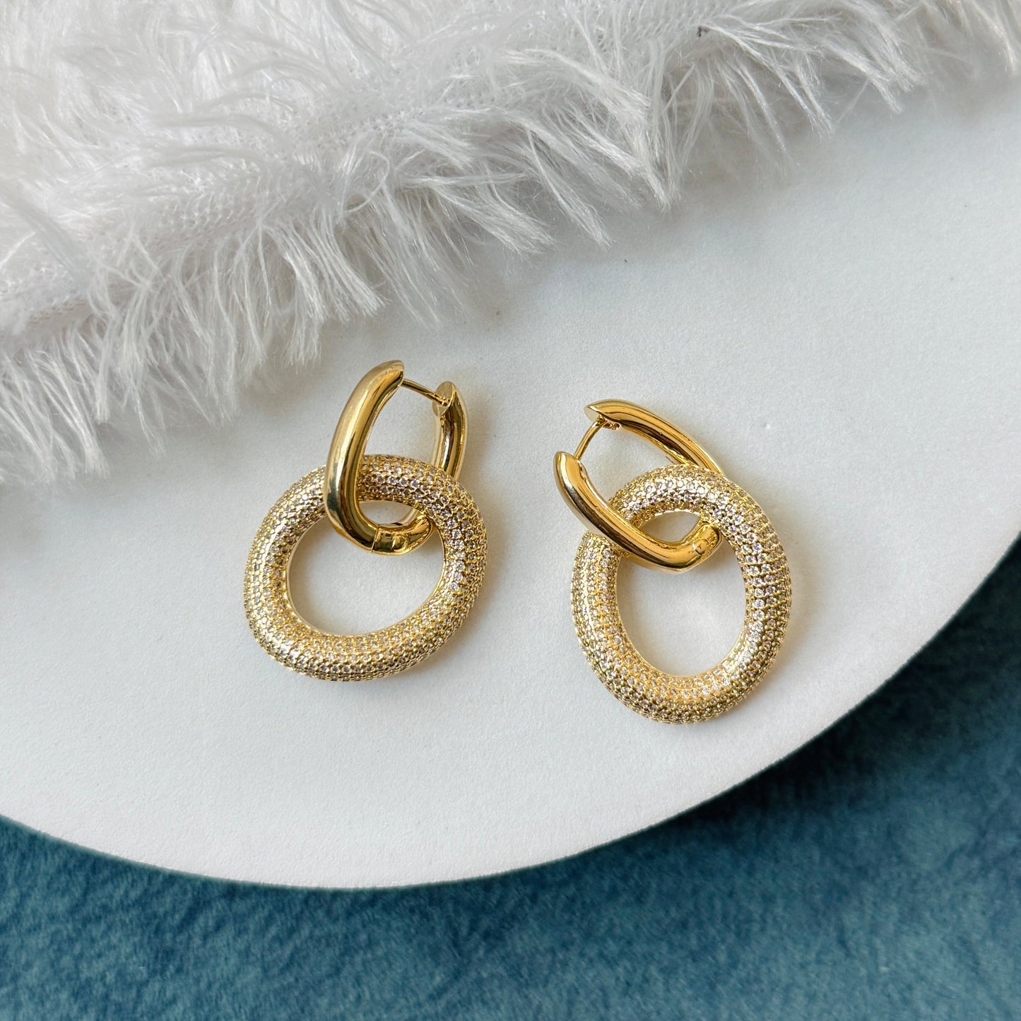 2 in1 Loop Stone Earring