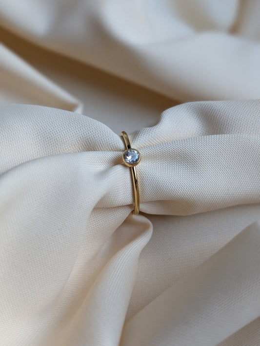 One Stone Thin Ring