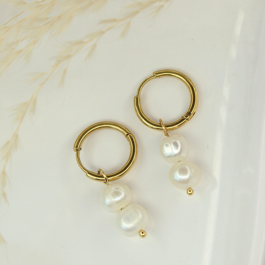 Twilight  pearl dropping earrings