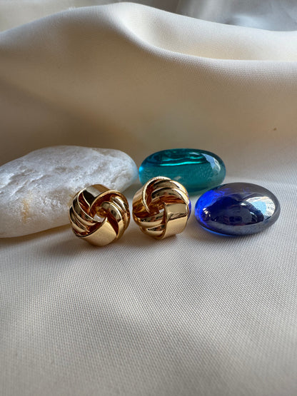 Rib Small Round Earrings