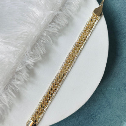 Link Stone 3 Layer Bracelet