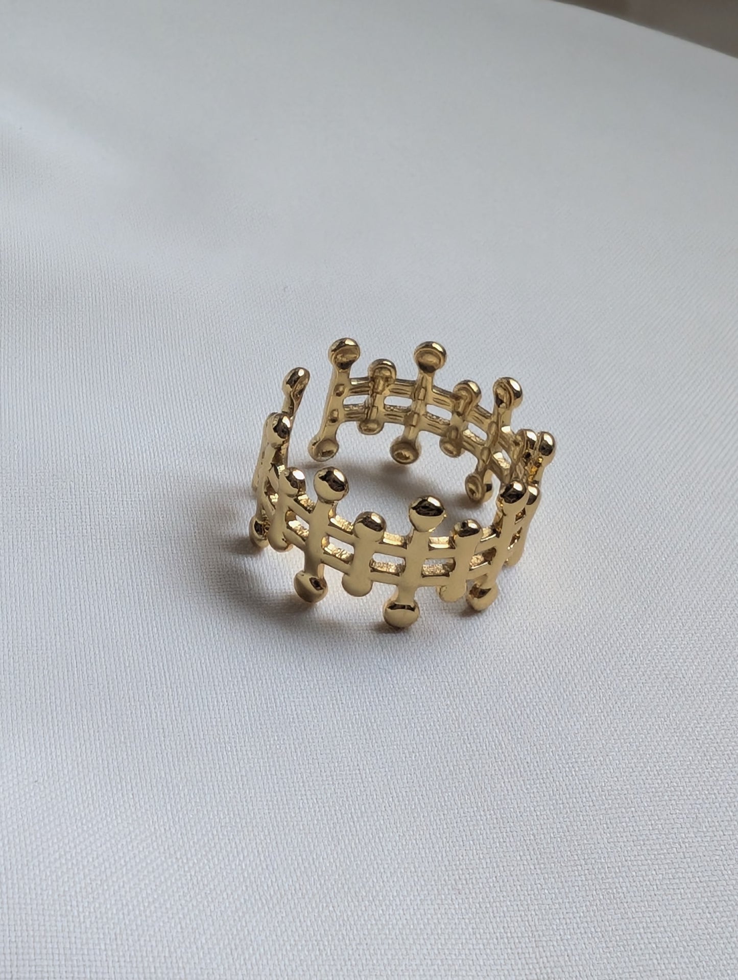 Checkered Gold Ring