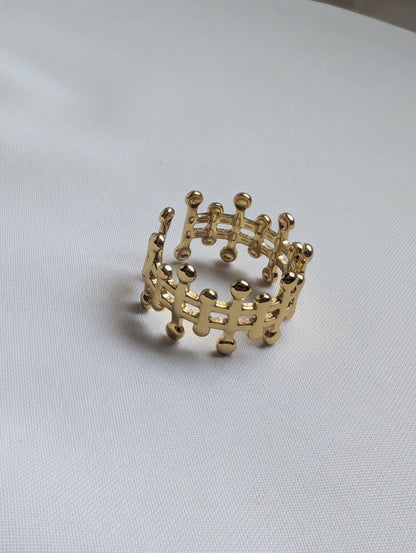 Checkered Gold Ring