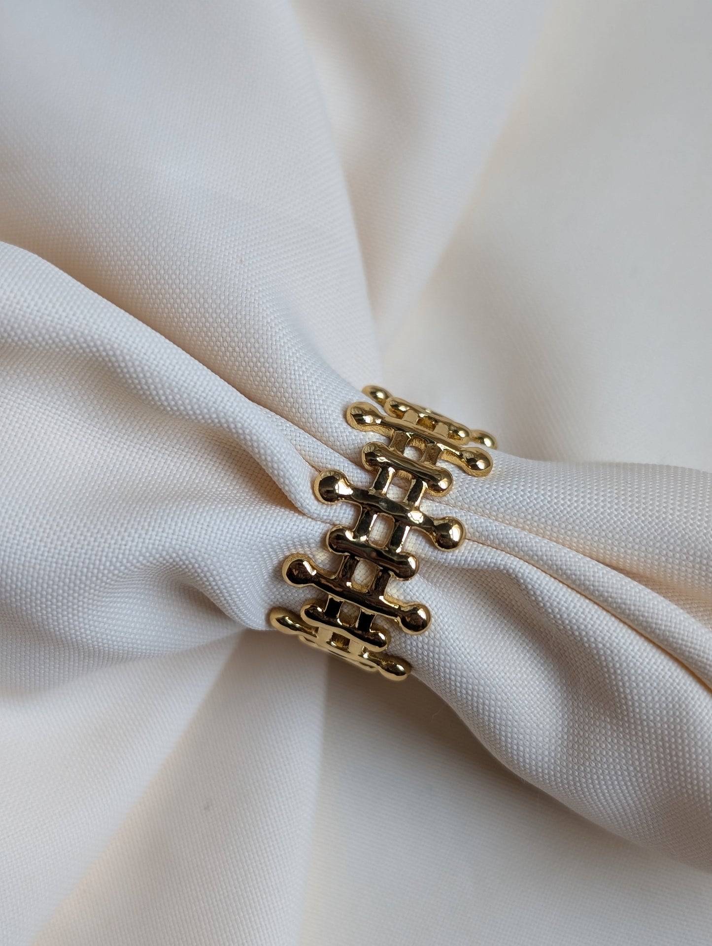 Checkered Gold Ring