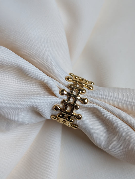 Checkered Gold Ring