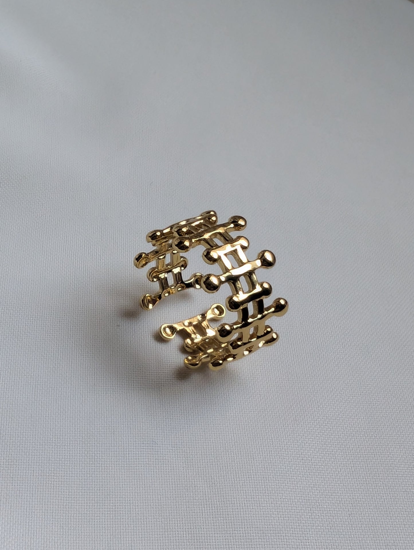 Checkered Gold Ring
