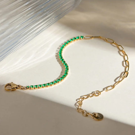 Zoraya Green Thin Bracelet
