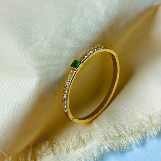 Emerald Square Stone Kada Baby Size