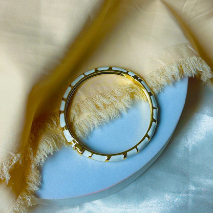 White Gold Enamel Kada