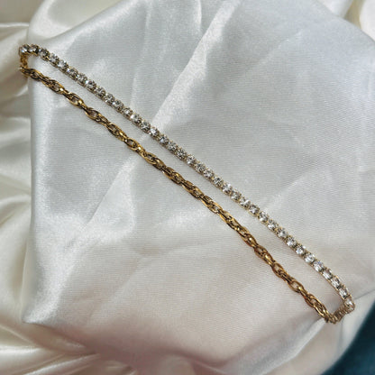 Evelle 2 layer Stone Link Bracelet