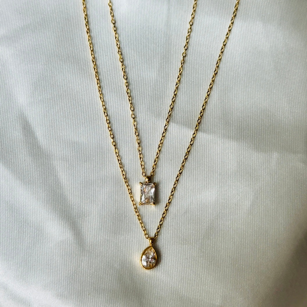 Two Layer Sqaure Oval Chain