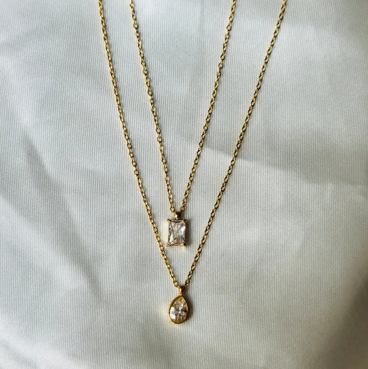 Two Layer Sqaure Oval Chain