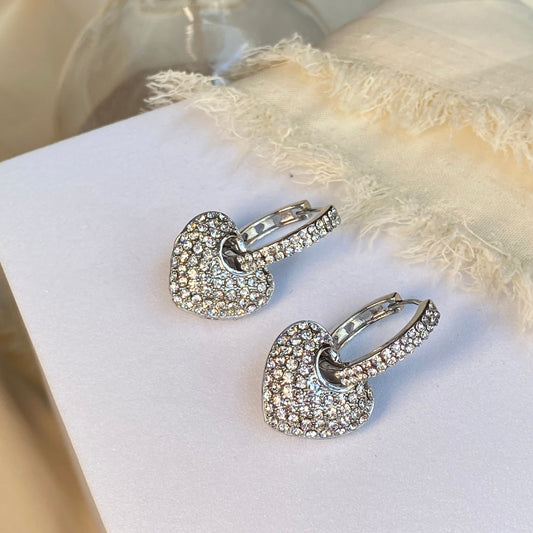 Glimmer Heart Hoops