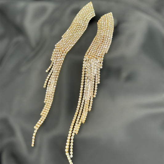 Waterfall Glint Rhinestone Earrings