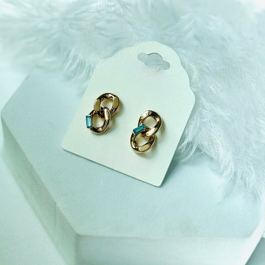 Link Colour Stone Earring