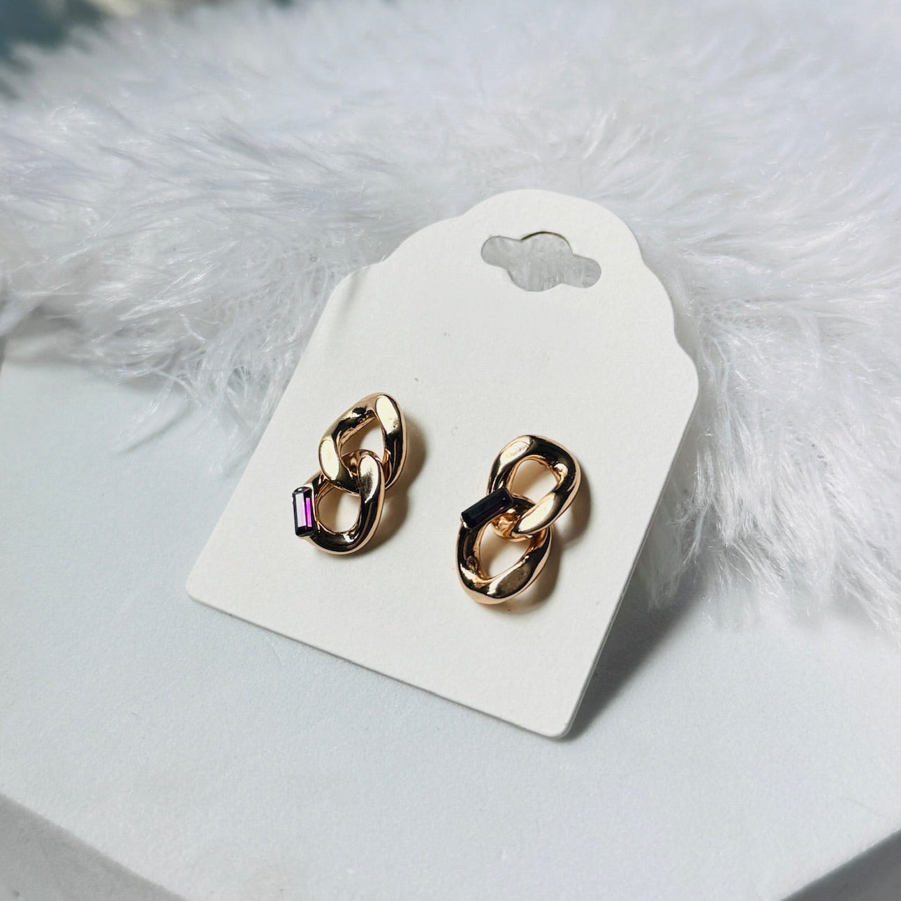 Link Colour Stone Earring