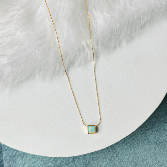 Blue Chrome Square Chain