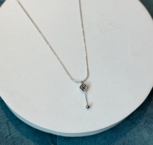 Rose Drop Silver Chain