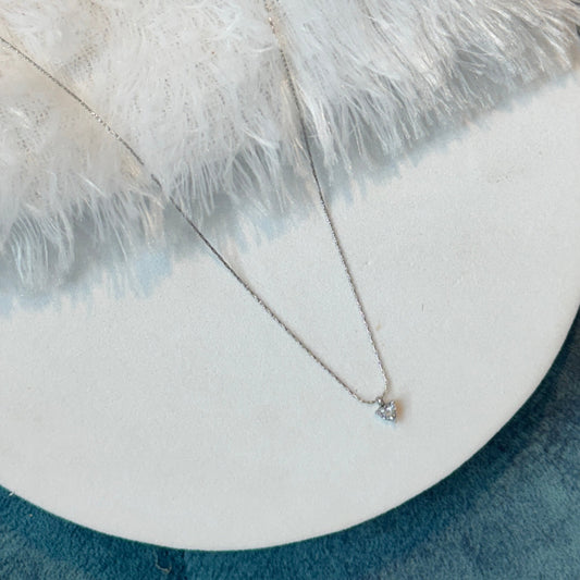 Dainty Heart Stone Silver Chain