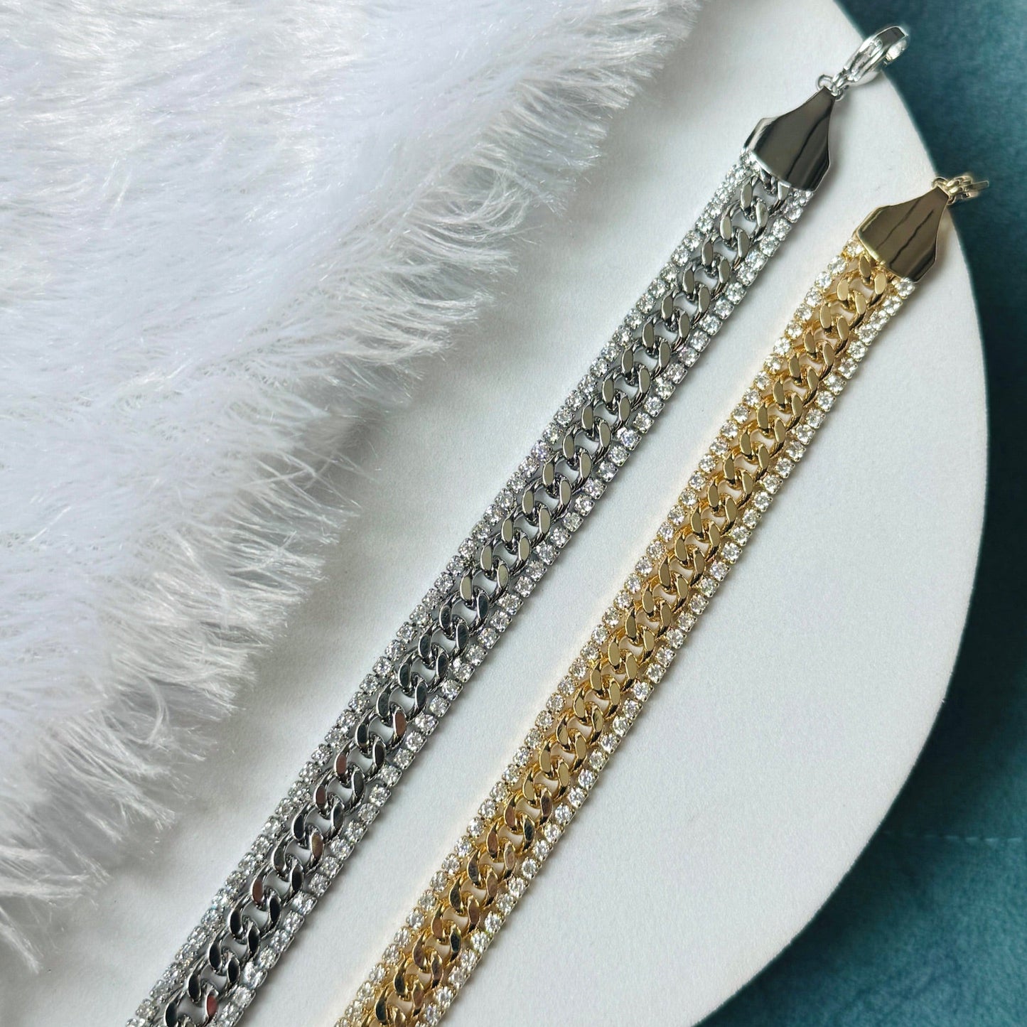 Link Stone 3 Layer Bracelet