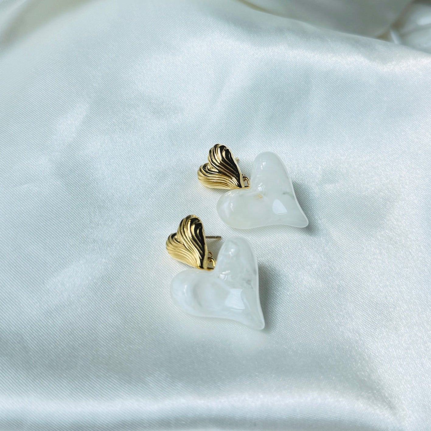 Marble Heart Earrings