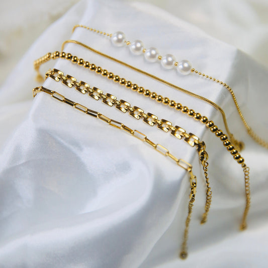 Golden Harmony Bracelet Set (set of 5)