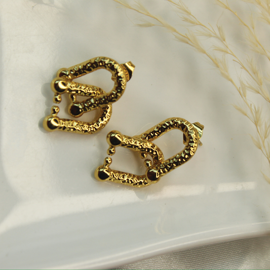 Golden Glimmer link Earrings