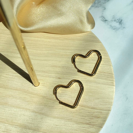 Ayla plain heart hoop Earrings
