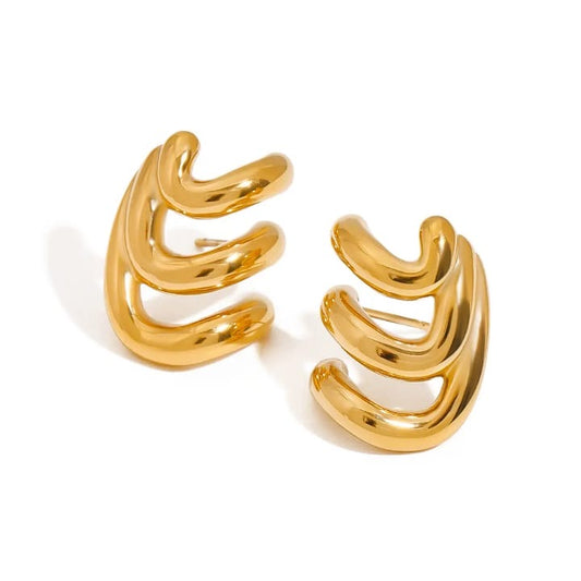 Golden Waves Earring