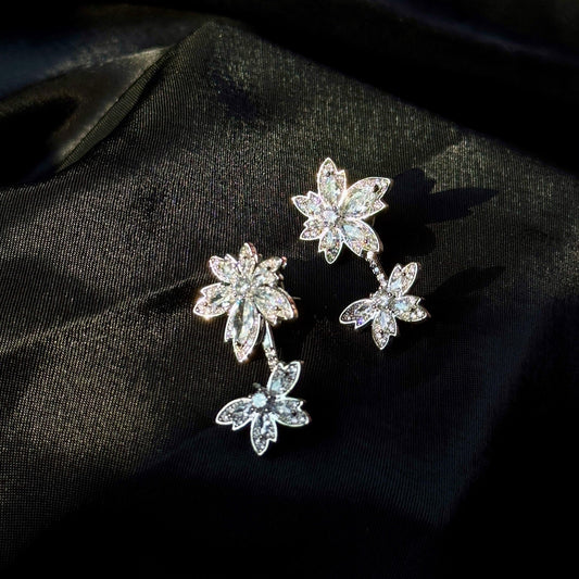Whirpool Silver Flower Earrings