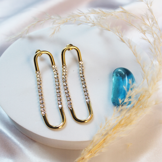 Saftey Pin Diamond Earrings